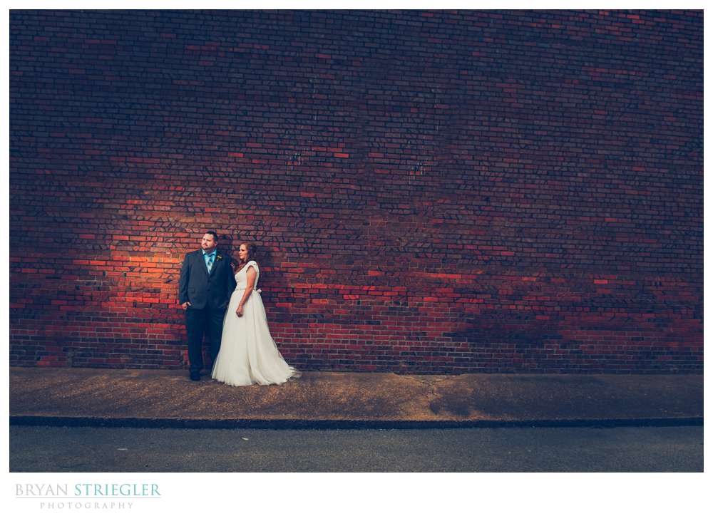 old brick wall for wedding portrait